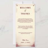 Retro Minimalist Burgundy Ivory Welcome and Thanks (正面)