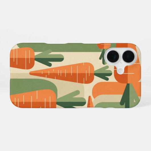 Retro Minimalist Carrot Design iPhone 16ケース (裏面横)