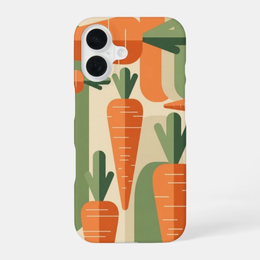 Retro Minimalist Carrot Design iPhone 16ケース (裏面)