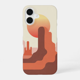 Retro Minimalist Desert Butte iPhone 16ケース