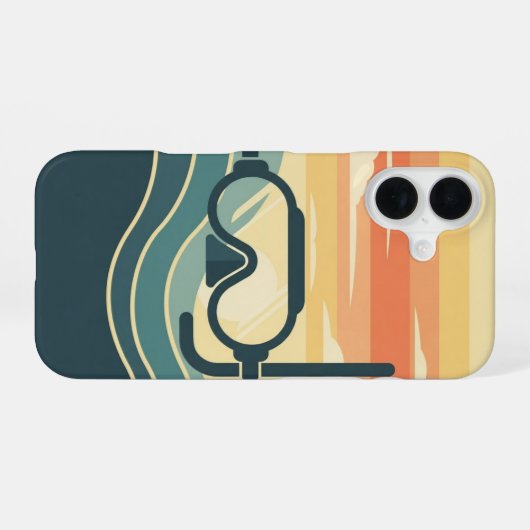 Retro Minimalist Diving iPhone 16ケース (裏面横)