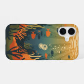 Retro Minimalist Fish iPhone 16ケース (裏面横)