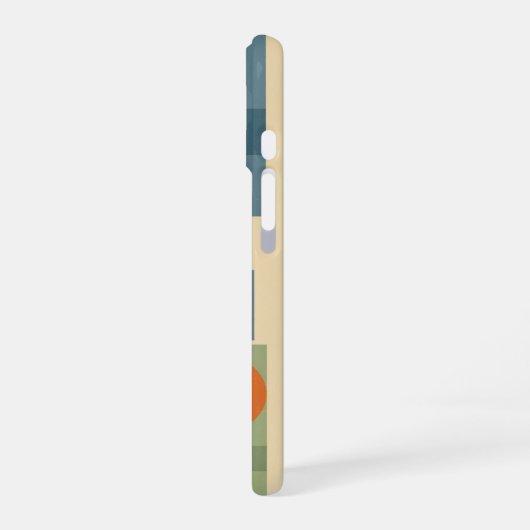 Retro Minimalist Geometric Layering iPhone 16ケース (左側面)