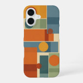 Retro Minimalist Geometric Layering iPhone 16ケース (裏面)
