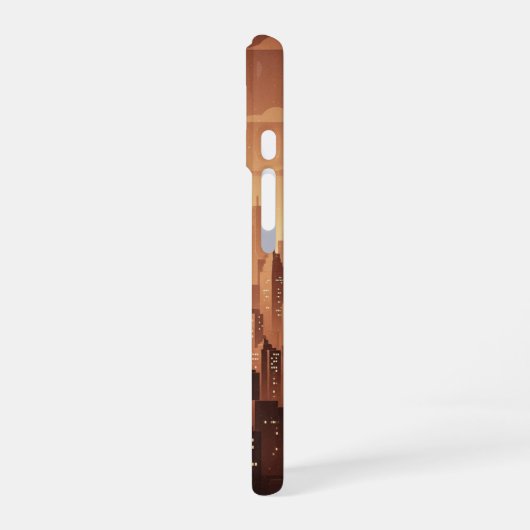 Retro Minimalist Geometric Skyline iPhone 16ケース (左側面)