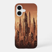 Retro Minimalist Geometric Skyline iPhone 16ケース (裏面)