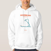 Retro Minimalist Goodwood Racecourse Line Art Prin パーカ (正面)