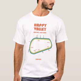 Retro Minimalist Happy Valley Racecourse Line Art  Tシャツ