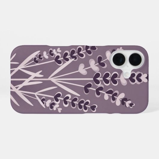 Retro Minimalist Lavender Stems iPhone 16ケース (裏面横)