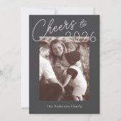 Retro Minimalist New Years Photo シーズンカード (正面)