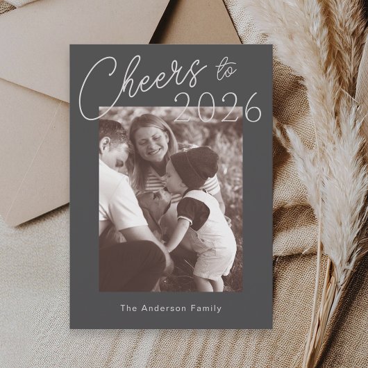 Retro Minimalist New Years Photo シーズンカード