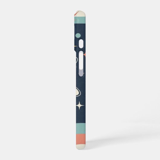 Retro Minimalist Planet with Rings iPhone 16ケース (左側面)