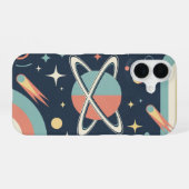 Retro Minimalist Planet with Rings iPhone 16ケース (裏面横)