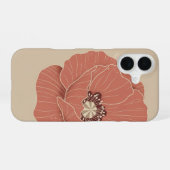 Retro Minimalist Poppy  iPhone 16ケース (裏面横)