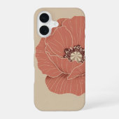 Retro Minimalist Poppy  iPhone 16ケース (裏面)