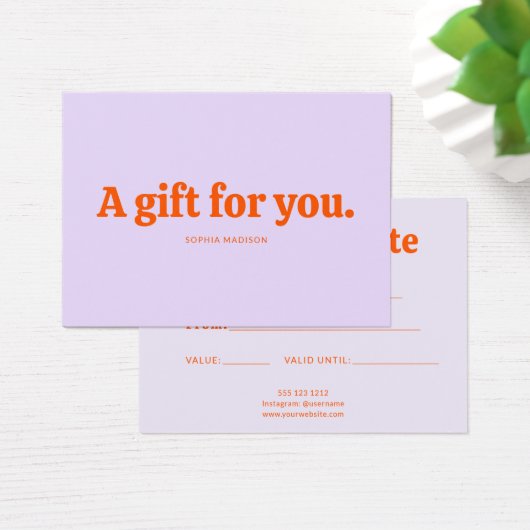 Retro Minimalist Purple Orange Certificate (デスク)