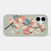 Retro Minimalist Sakura Flowers iPhone 16ケース (裏面横)