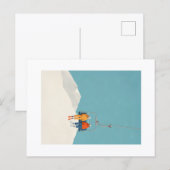 Retro Minimalist Ski Lift Illustration ポストカード (正面/裏面)
