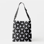 Retro Minimalist Style Black Geometric Bauhaus クロスボディバッグ (裏面)