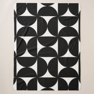 Retro Minimalist Style Black Geometric Bauhaus シェルパブランケット