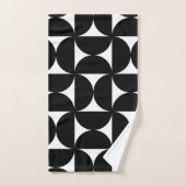 Retro Minimalist Style Black Geometric Bauhaus バスタオルセット (ハンドタオル)