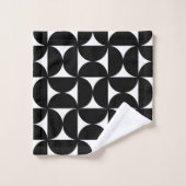 Retro Minimalist Style Black Geometric Bauhaus バスタオルセット (ウォッシュタオル)