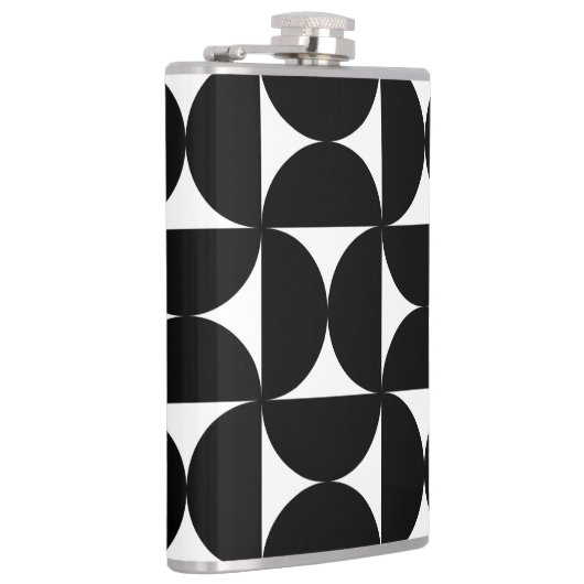 Retro Minimalist Style Black Geometric Bauhaus フラスク (右)