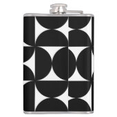 Retro Minimalist Style Black Geometric Bauhaus フラスク (裏面)