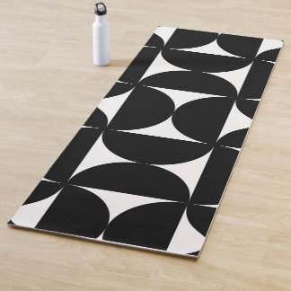 Retro Minimalist Style Black Geometric Bauhaus ヨガマット