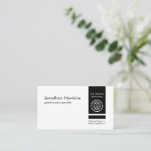 Retro Minimalist Vertical Black Private Enterprise 名刺 (スタンド正面)