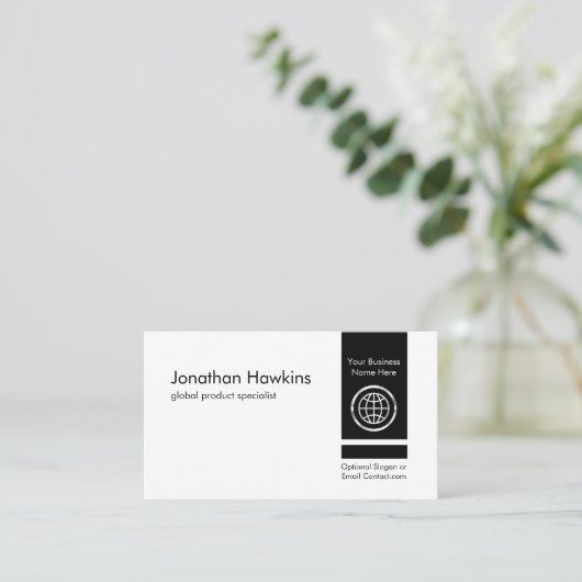 Retro Minimalist Vertical Black Private Enterprise 名刺 (スタンド正面)