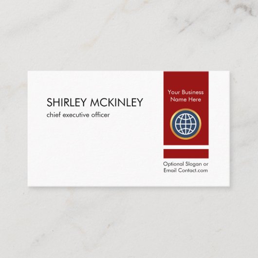 Retro Minimalist Vertical Red Private Enterprise 名刺 (正面)