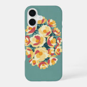 Retro Minimalist Wild Rose Illustration iPhone 16ケース (裏面)