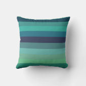 Retro Mint & Navy Horizontal Stripes クッション (裏面)