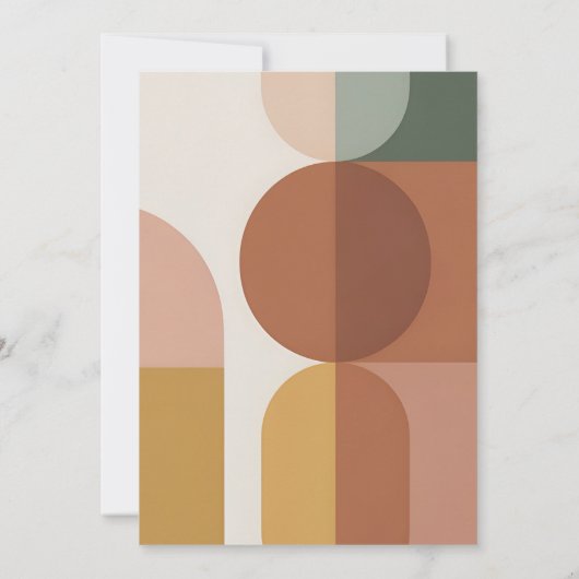 Retro Mint & Orange Boho Stripes Birthday 招待状 (裏面)