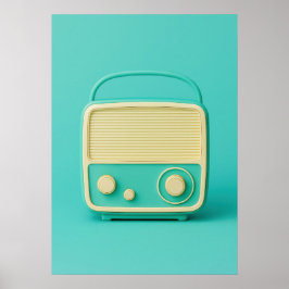 Retro Mint Radio Pop Art Poster ポスター