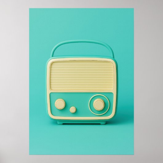 Retro Mint Radio Pop Art Poster ポスター (正面)