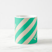Retro Mint Three Stripes with Name コーヒーマグカップ (中央)