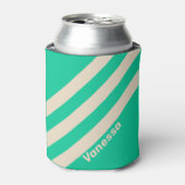Retro Mint Three Stripes with Name 缶クーラー (缶正面)