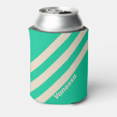 Retro Mint Three Stripes with Name 缶クーラー (缶裏面)