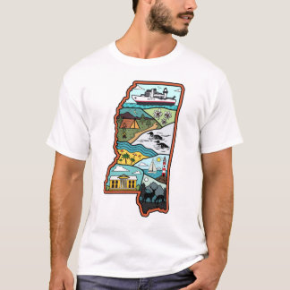 Retro Mississippi Biloxi Laurel MS State Souvenir Tシャツ