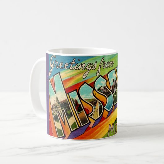 Retro Missoula MT  コーヒーマグカップ (正面左)