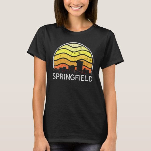 Retro Missourii Springfield Visitors Skyline Vinta Tシャツ (正面)