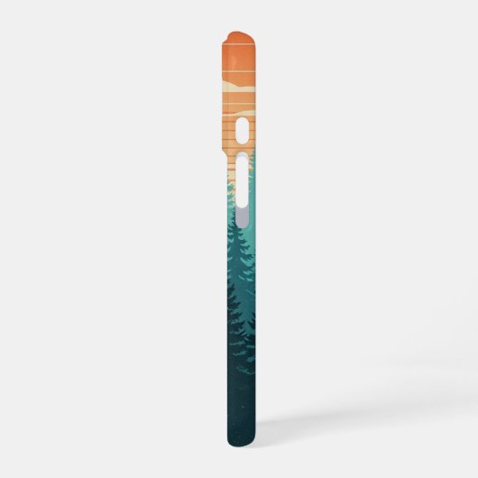 Retro Misty Pines iPhone 16ケース (左側面)