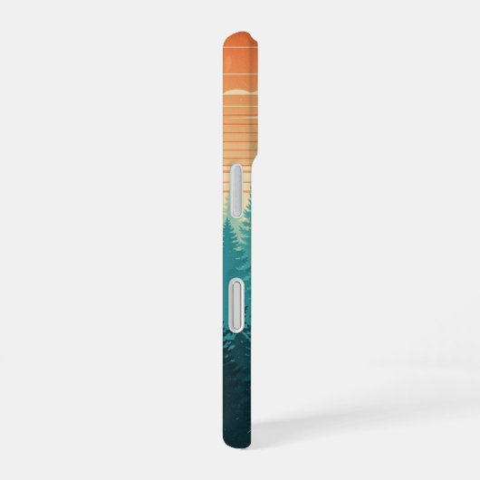 Retro Misty Pines iPhone 16ケース (右側面)