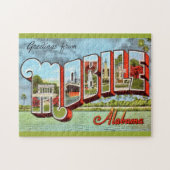 Retro Mobile Alabama Postcard ジグソーパズル (横)