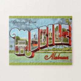 Retro Mobile Alabama Postcard ジグソーパズル