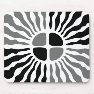 Retro Mod Black and White Sunburst Geometric Mouse マウスパッド