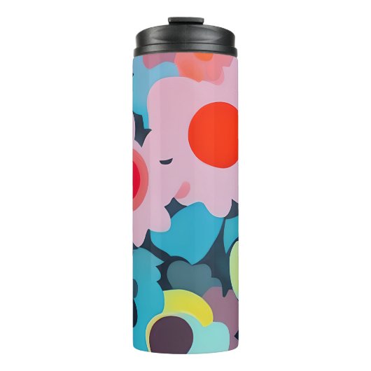 Retro mod flowers  タンブラー (正面)