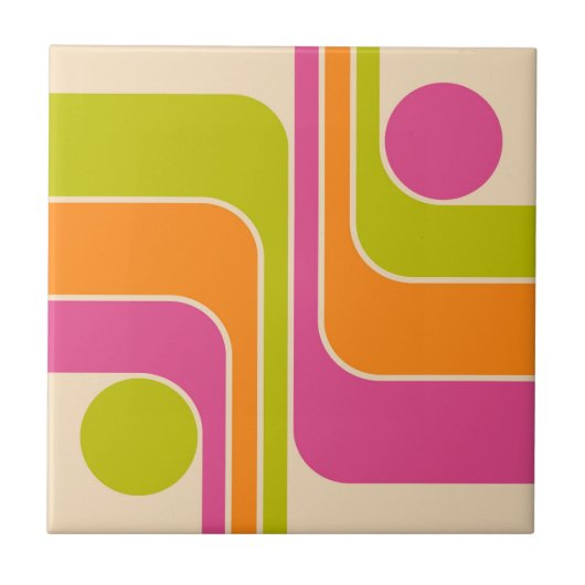 Retro Mod Geometric Design タイル (正面)